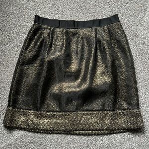 Ann Taylor Loft black and gold skirt